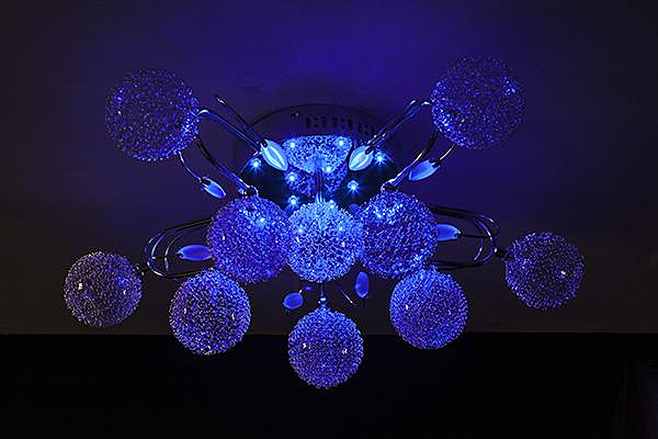 Потолочная люстра 5318 5318/11 хром/синий+красный+фиолетовый