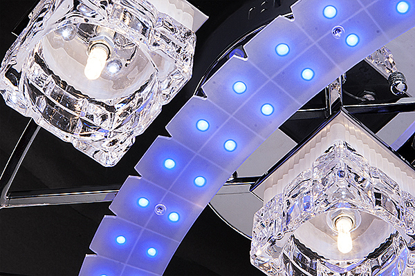 Потолочная люстра 4969 4969/7 хром/белый-синий+красный+фиолетовый