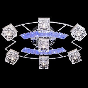 Потолочная люстра 4969 4969/7 хром/белый-синий+красный+фиолетовый