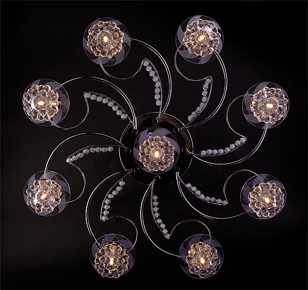 Потолочная люстра 4882 4882/9 хром/синий+красный+фиолетовый