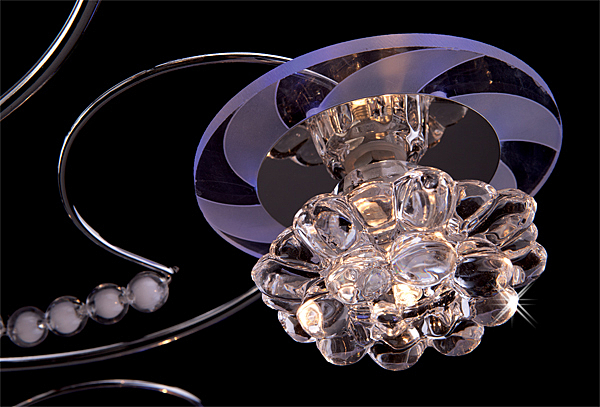 Потолочная люстра 4882 4882/9 хром/синий+красный+фиолетовый