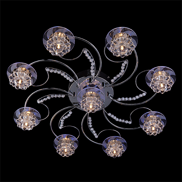 Потолочная люстра 4882 4882/9 хром/синий+красный+фиолетовый