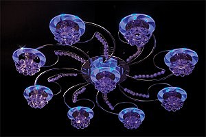 Потолочная люстра 4882 4882/9 хром/синий+красный+фиолетовый