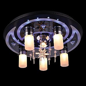 Потолочная люстра 4944 4944/5+1 чёрный/бело-синий