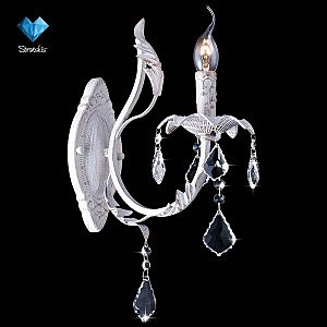 Настенное бра 10003 10003/1 белый с золотом/прозрачный хрусталь Strotskis