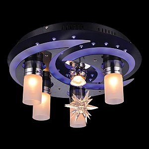 Потолочная люстра 4944 4944/4+1 чёрный/бело-синий