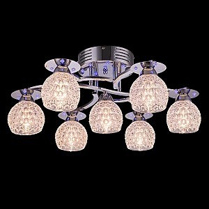 Потолочная люстра 9861 9861/7 хром/синий+красный+фиолетовый