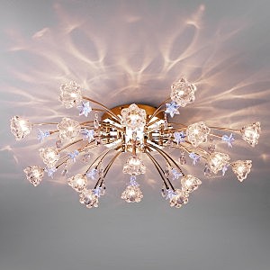 Потолочная люстра 4928 4928/17 золото/бело-голубой