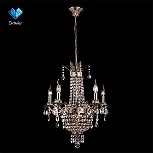 Подвесная люстра 3459 3459/5+2 античная бронза/прозрачный хрусталь Strotskis