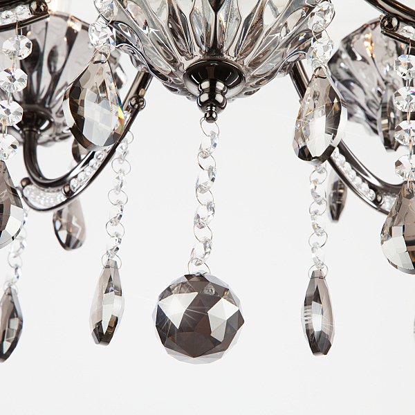 Подвесная люстра 3426 3426/6 черный жемчуг/дымчатый хрусталь Strotskis