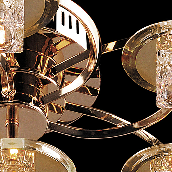 Потолочная люстра 7030 7030/6+6+1 золото/оранжевый