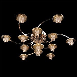 Потолочная люстра 7030 7030/6+6+1 золото/оранжевый