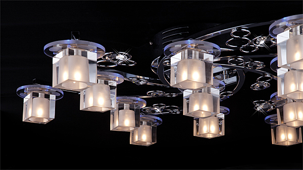 Потолочная люстра 4876 4876/13 хром/синий+красный+фиолетовый