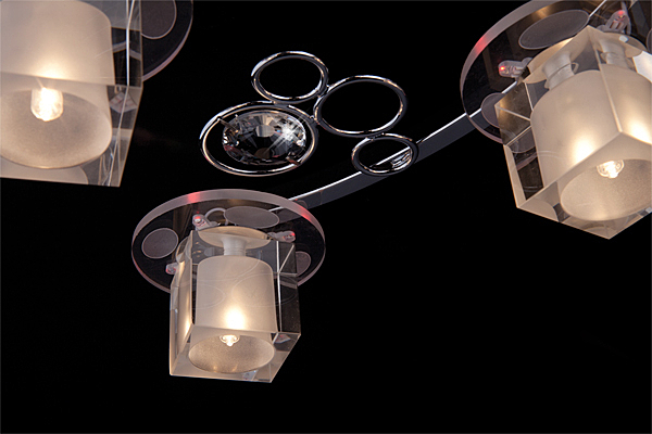 Потолочная люстра 4876 4876/13 хром/синий+красный+фиолетовый