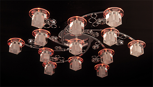 Потолочная люстра 4876 4876/13 хром/синий+красный+фиолетовый