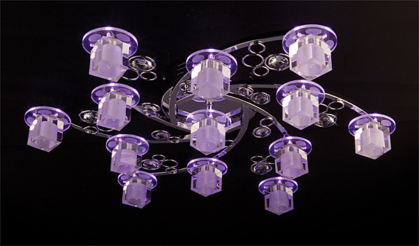 Потолочная люстра 4876 4876/13 хром/синий+красный+фиолетовый