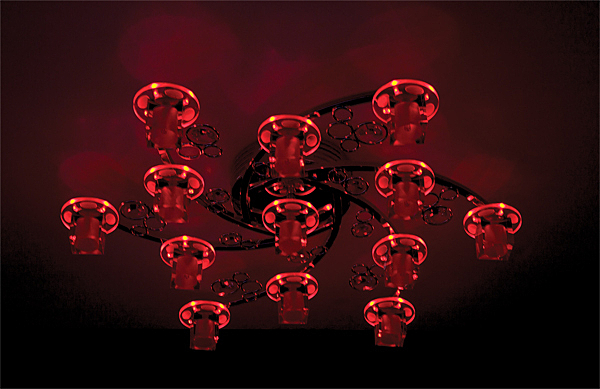 Потолочная люстра 4876 4876/13 хром/синий+красный+фиолетовый