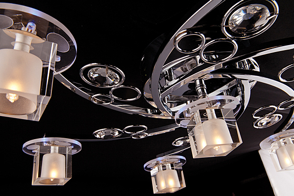 Потолочная люстра 4876 4876/7 хром/синий+красный+фиолетовый