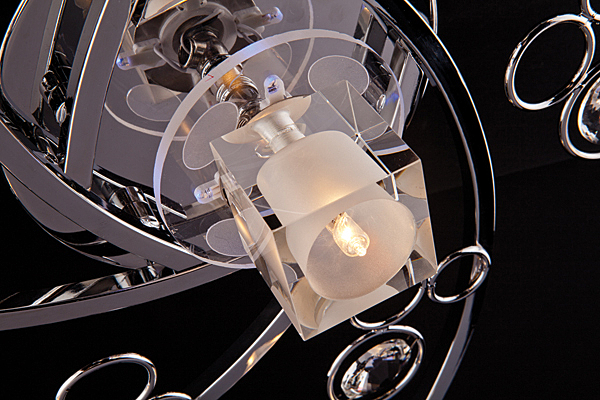 Потолочная люстра 4876 4876/7 хром/синий+красный+фиолетовый