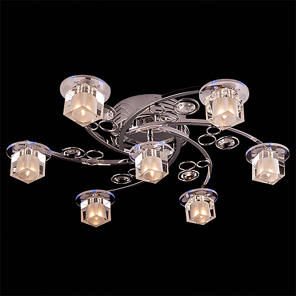 Потолочная люстра 4876 4876/7 хром/синий+красный+фиолетовый