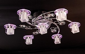 Потолочная люстра 4876 4876/7 хром/синий+красный+фиолетовый