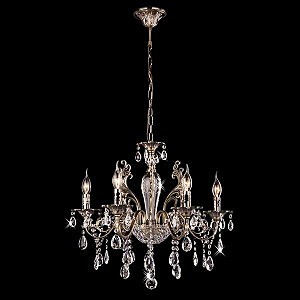 Подвесная люстра 10004 10004/6 античная бронза/прозрачный хрусталь Strotskis