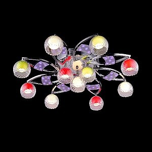 Потолочная люстра 0180 0180/11 хром/синий+красный+фиолетовый