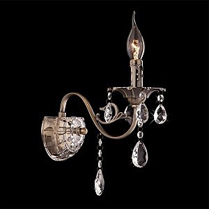 Настенное бра 10004 10004/1 античная бронза/прозрачный хрусталь Strotskis