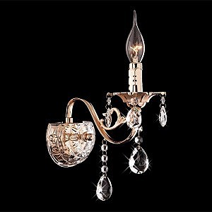 Настенное бра 10004 10004/1 золото/прозрачный хрусталь Strotskis