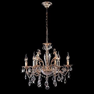 Подвесная люстра 10004 10004/6 золото/прозрачный хрусталь Strotskis