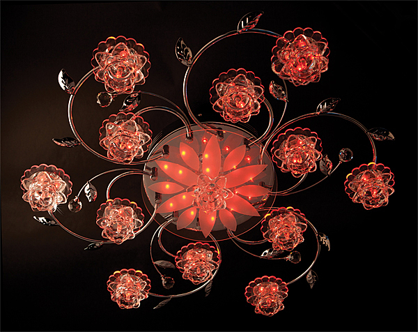 Потолочная люстра 4895 4895/13 хром/синий+красный+фиолетовый