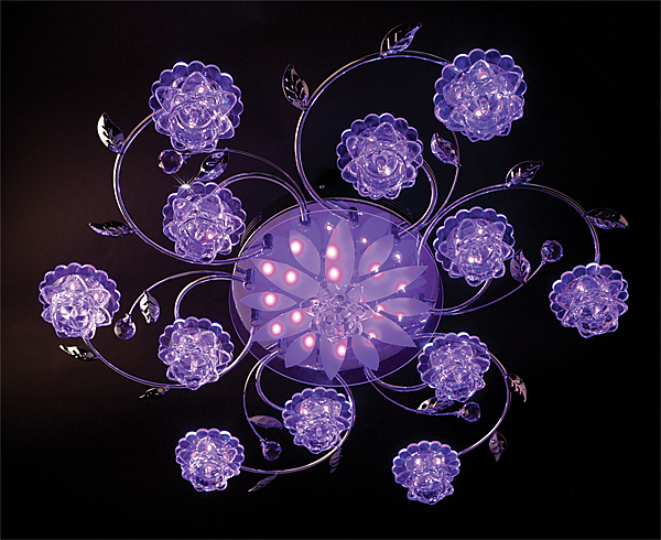 Потолочная люстра 4895 4895/13 хром/синий+красный+фиолетовый