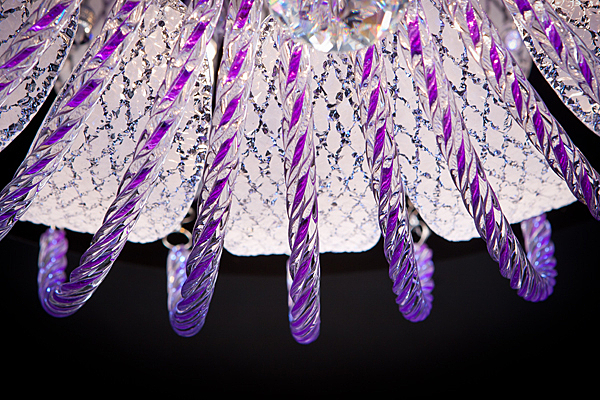 Потолочная люстра 5595 5595/11+8 хром/белый-синий+красный +фиолетовый