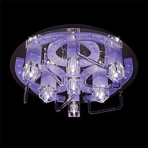 Потолочная люстра 5403 5403/7 хром/синий+красный+фиолетовый