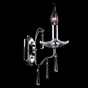 Настенное бра 3907 3907/1 хром/прозрачный хрусталь Strotskis