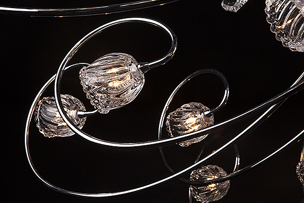 Потолочная люстра 5127 5127/30 хром/синий+красный+фиолетовый