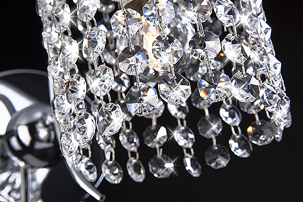 Настенное бра 3233 3233/1 хром/прозрачный хрусталь Strotskis