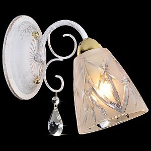 Настенное бра 60001 60001/1 белый с золотом/прозрачный хрусталь