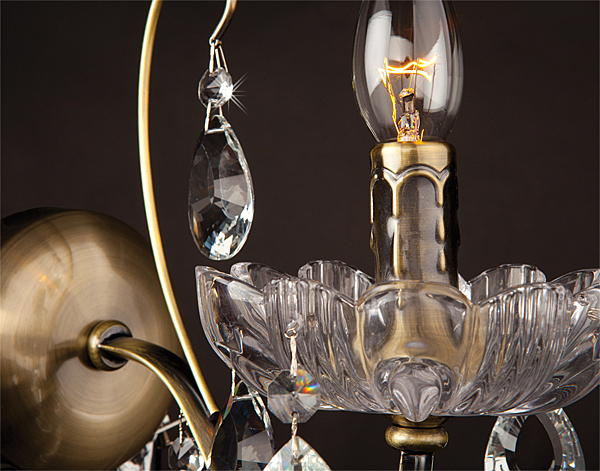 Настенное бра 3301 3301/1 античная бронза/прозрачный хрусталь Strotskis