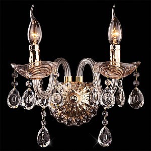 Настенное бра 3515 3515/2 золото/прозрачный хрусталь Strotskis