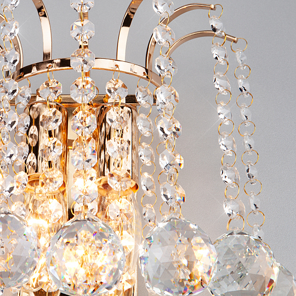 Настенное бра Ostiniya 3299/2 золото/прозрачный хрусталь Strotskis