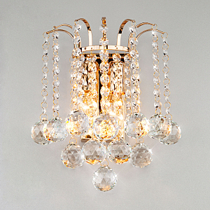 Настенное бра Ostiniya 3299/2 золото/прозрачный хрусталь Strotskis