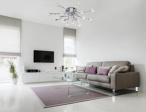 Потолочная люстра Florance 80108/17 хром/синий+красный+фиолетовый