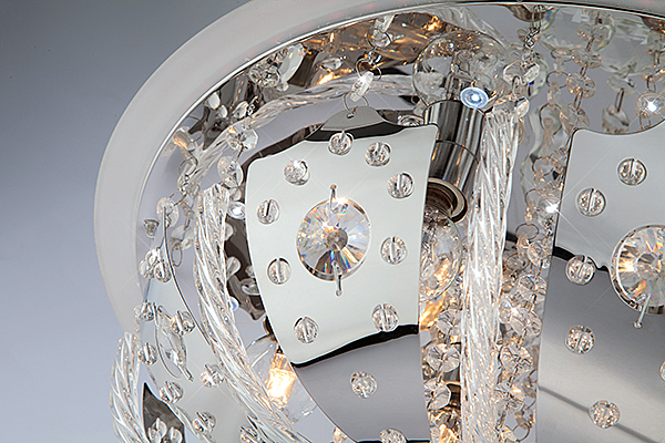 Потолочная люстра Chicago 80112/8 хром/синий+красный+фиолетовый