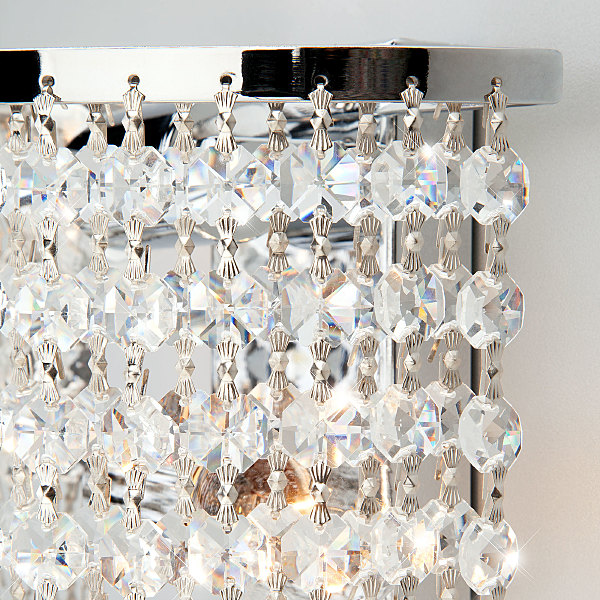 Настенное бра Cinila 3102/2 хром/прозрачный хрусталь Strotskis