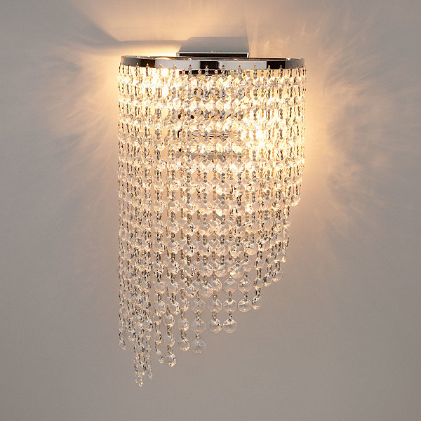 Настенное бра Cinila 3102/2 хром/прозрачный хрусталь Strotskis