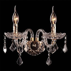 Настенное бра 3500 3500/2 золото/прозрачный хрусталь Strotskis