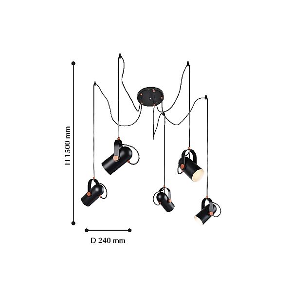 Светильник подвесной Ampolla 2007-5P