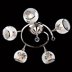 Потолочная люстра 9611 9611/5 серебро/белый