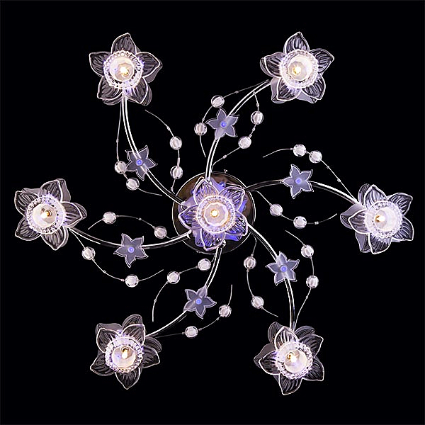 Потолочная люстра 4856 4856/7 хром/синий+красный+фиолетовый